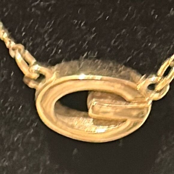 Givenchy Gold Plated G Center Pendant Necklace Luxury Logo Stackable Everyday - Picture 6 of 8